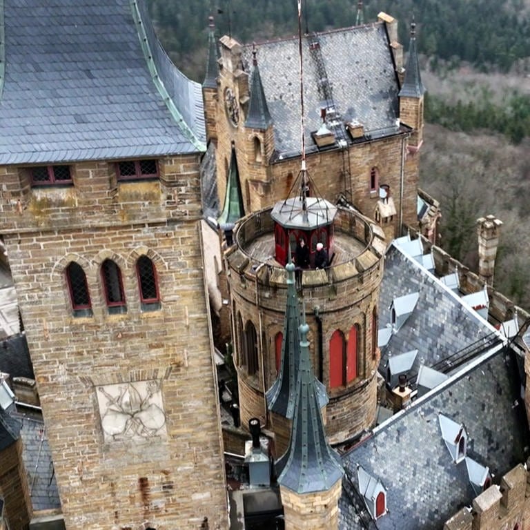 Luftaufnahme der Burg Hohenzollern