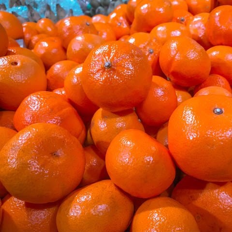 Ein Haufen Orangen im Supermamrkt