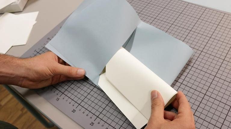 Das eingerollte Papier vorsichtig in den Schlitz stecken (Foto: SWR, SWR -)