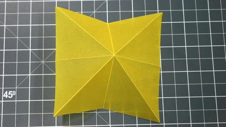 Alle Quadrate von beiden Seiten in der Hälfte und in der Diagonalen falten (Foto: SWR, SWR -)