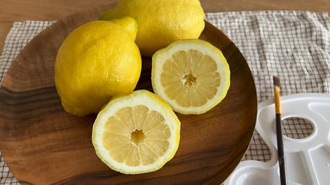 Stoffdruck mit Zitronen