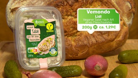 Geschmacksprobe veganer Fleischsalat (Foto: WDR)