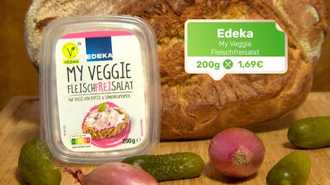 Geschmacksprobe veganer Fleischsalat (Foto: WDR)