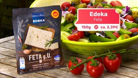 Feta in der Geschmacksprobe