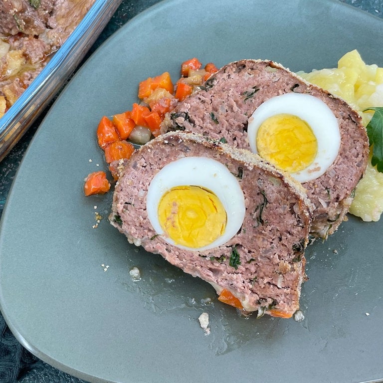 Hackbraten (Falscher Hase) mit Kartoffelsalat - Rezepte - ARD-Buffet - TV