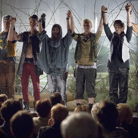 Hermann und die Jungs der Break-Initiative auf der Bühne (Foto: SWR, SWR/Martin Furch -)