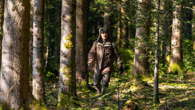 Sebastian streift durch den Wald (Foto: SWR, d:light/Christian Koch)