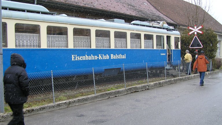 Ausstellungswagen der Modellbahn-Anlage des Eisenbahn-Klubs Balsthal. (Foto: SWR, Wolfgang Drichelt)