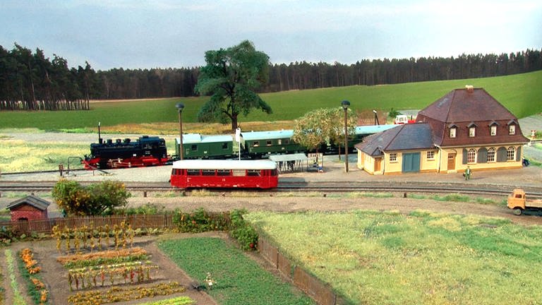 Ein Bahnhof namens Badel. Der Modelleisenbahn-Club Seehausen hat ihn in Spurweite TT verewigt. (Foto: SWR, Kirsten Ruppel)