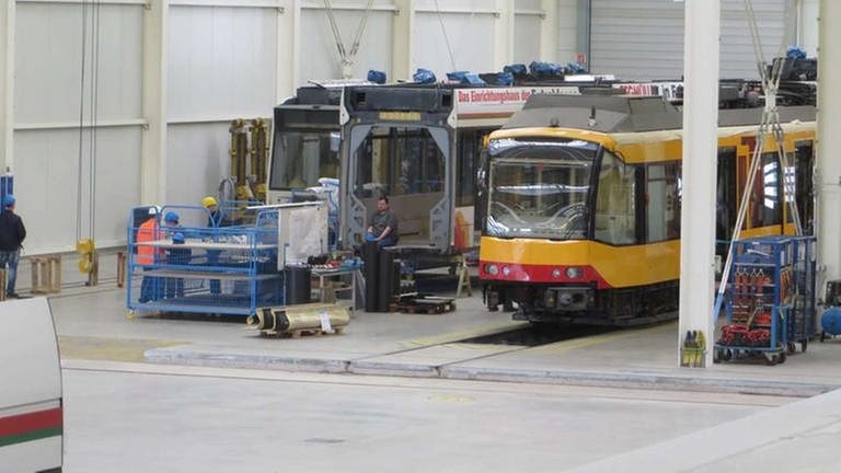 In der Multifunktionshalle werden Straßenbahnen und Züge aus ganz Europa wieder instand gesetzt. (Foto: SWR, SWR - Bernhard Foos)