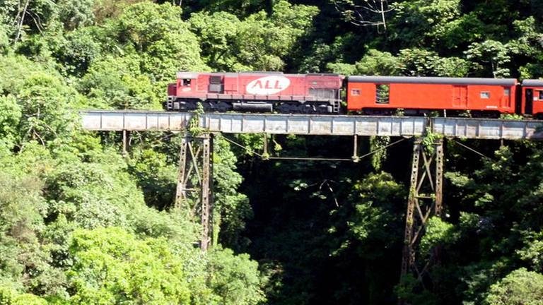 Mehrere Stahlbrücken überquert der Serra Verde Express auf seinem Weg nach Paranaguá. (Foto: SWR, SWR - Alexander Schweitzer)