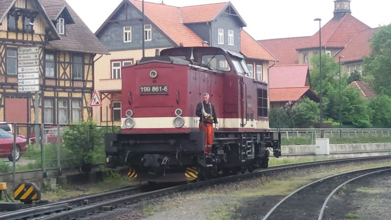 Harzkamel, Diesellok 199 861-6, beim Rangieren in Wernigerode (Foto: SWR, Grit Merten)