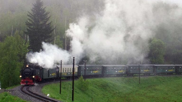 Immer unter Dampf: die Fichtelbergbahn im Erzgebirge (Foto: SWR, SWR - Susanne Mayer-Hagmann)