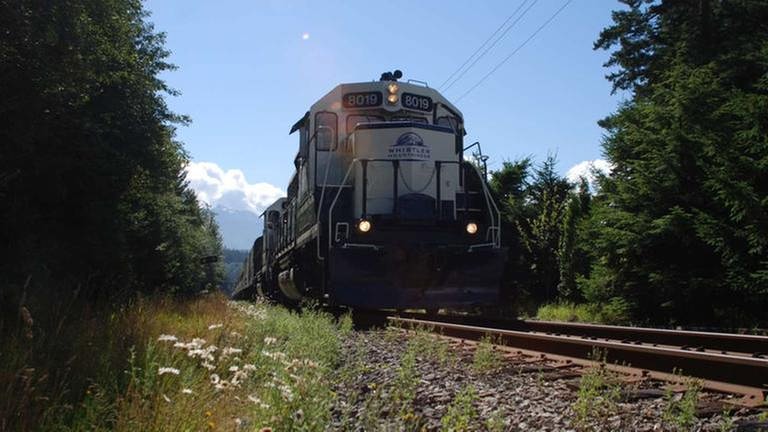 Modern gestaltet ist dieser Zug. Salopp gesagt, ein junger „Hüpfer“. Denn erst seit 2006 erschließt er Kanadas Westen. (Foto: SWR, SWR - Hagen von Ortloff)