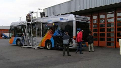 Wasserstoffbus im Straßenbahndepot der Stadt Luxemburg (Foto: SWR, SWR - Wolfgang Drichelt)