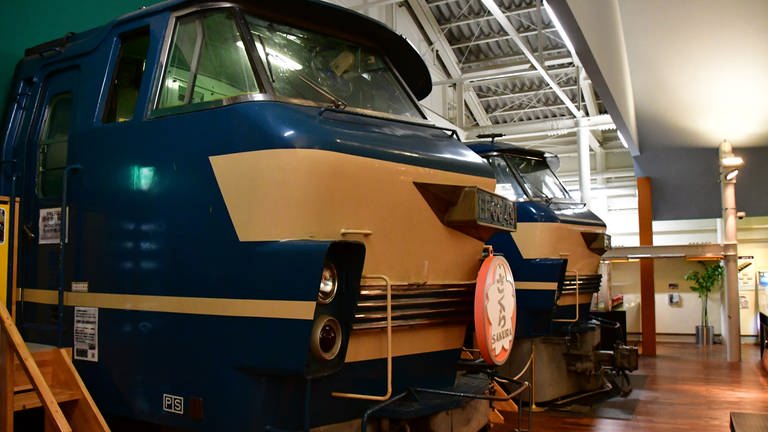 Zwei Lokschnauzen der Güterzuglok Baureihe EF 66 - sie stehen nicht nur zur Zierde da.... (Foto: SWR, Harald Kirchner)