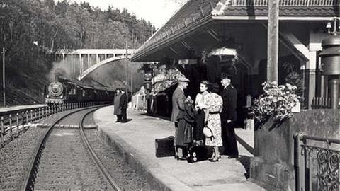 Bahnhof Wildpark 1, 1938 AK Eisenbahnhistorie (Foto: (Sammlung des Arbeitskreises Eisenbahn-Historie Württemberg))