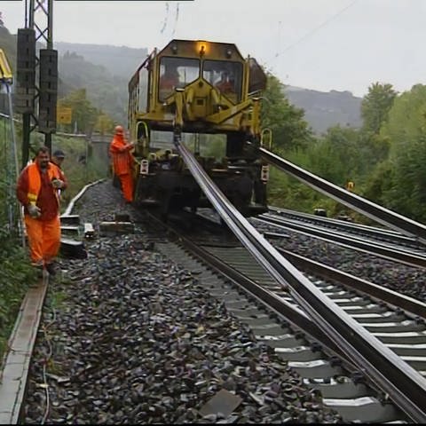 Gleisumbauzug auf der Mittelrheinstrecke (Foto: SWR, SWR -)