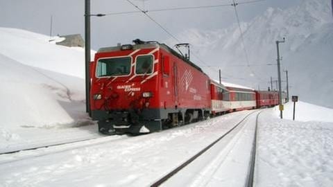 Glacier Express bei Nätschen (Foto: SWR, SWR - Alexander Schweitzer)