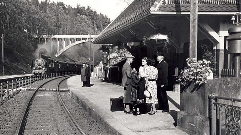 Bahnhof Wildpark 1, 1938 AK Eisenbahnhistorie (Foto: (Sammlung des Arbeitskreises Eisenbahn-Historie Württemberg))