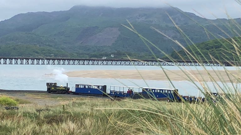 Auf der Landzunge gegenüber von der Barmouth Bridge fährt die Fairbourne Railway. Unter den Schmalspurbahnen an der Cambrian Coast ist sie die kleinste. (Foto: SWR, Kirsten Ruppel)