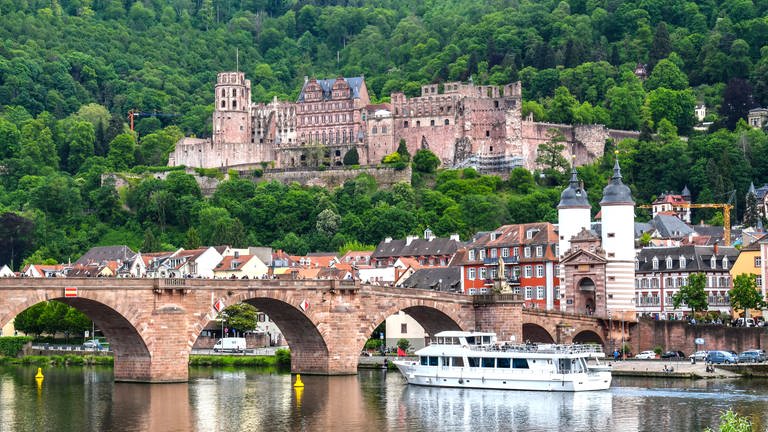 Blick auf Neckar, Alte Brücke und Schloss in Heidelberg (Foto: SWR)