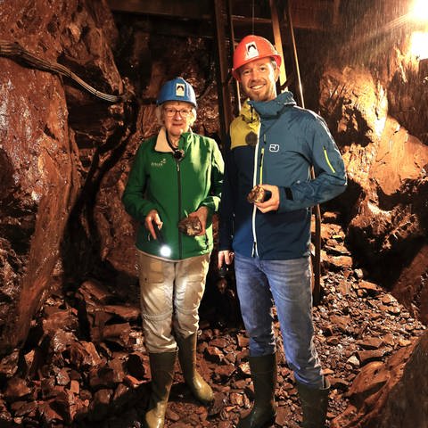 Félicie Zanter und Arndt Reisenbichler in der Kupfergrube Steolzemburg