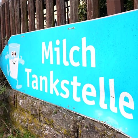 Schild "Milchtankstelle" (Foto: SWR)