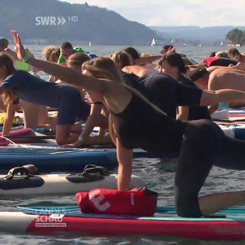 SUP-Yoga Weltrekord auf dem Bodensee (Foto: SWR)