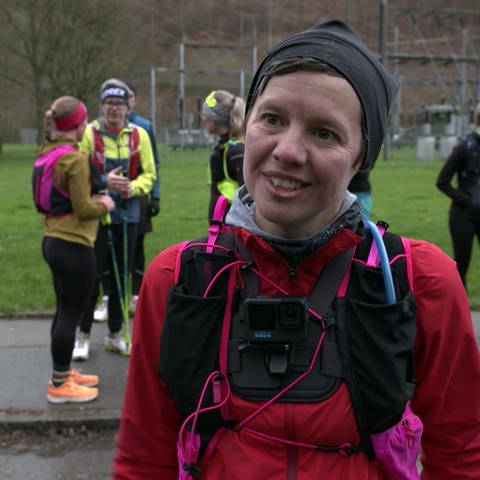 Theresa Christmann aus Geislingen mit ihrem Lauftreff (Foto: SWR)