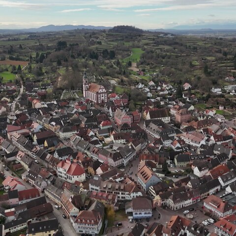 Stadt Ettenheim von oben. (Foto: SWR)