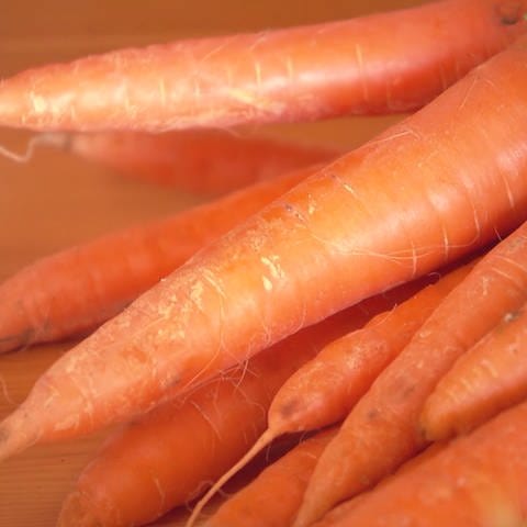 ein Bund Karotten in Nahaufnahme