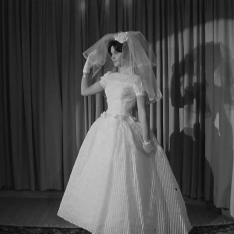 Retro-Bild einer Frau mit Brautkleid aus den 60ern
