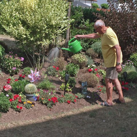 Das Gartenparadies des Seniorenzentrums Langenlonsheim hilft den Senioren, körperlich und geistig fit zu bleiben. (Foto: SWR)