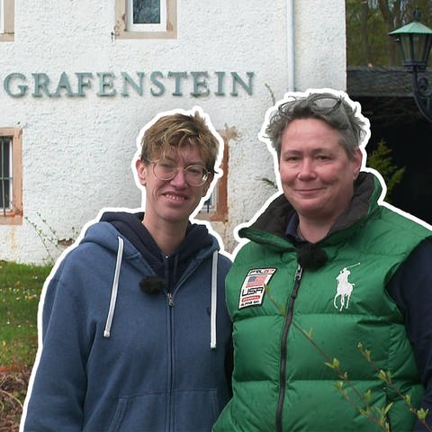 Simone Schwalbach und Janine Karolus wollen Schloss Rheingrafenstein wieder für die Öffentlichkeit zugänglich machen. (Foto: SWR)