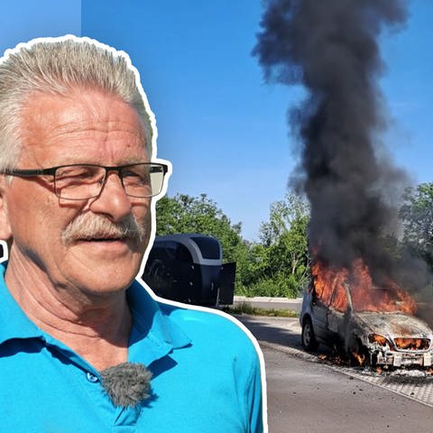 Als sein Auto plötzlich Feuer fängt, schafft es Rolf Richter ruhig zu bleiben, besonnen zu handeln und damit vier Leben zu retten. (Foto: SWR)