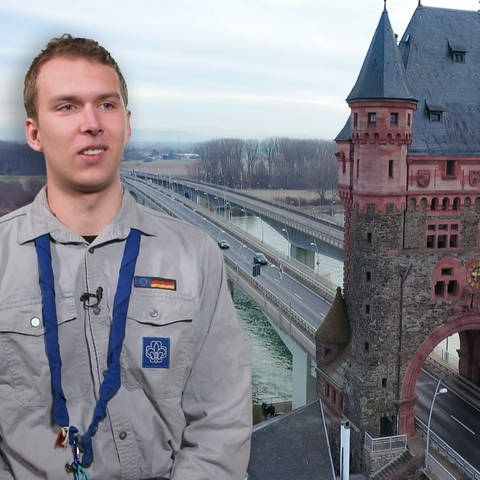 Florian Nordmann ist Pfadfinder und macht sein FSJ im Nibelungenturm in Worms. (Foto: SWR)