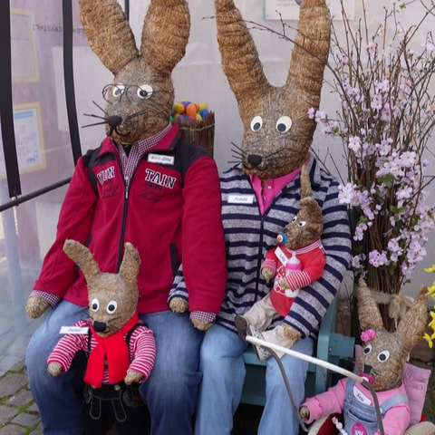 österliche Hasenfamilie in Weyher (Foto: SWR)
