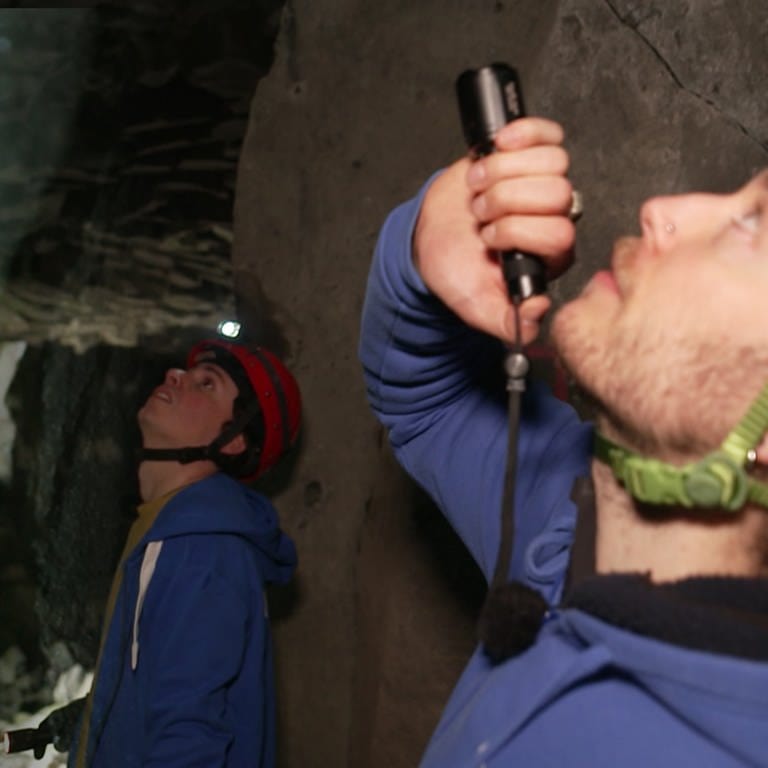 Naturschützer besuchen Fledermaushöhle (Foto: SWR)