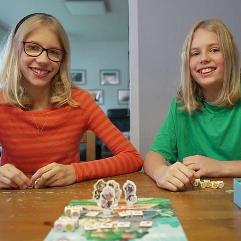 Die Geschwister Maja (14) und Emma (12) haben ein Würfelspiel erfunden: "Sakura Heroes".