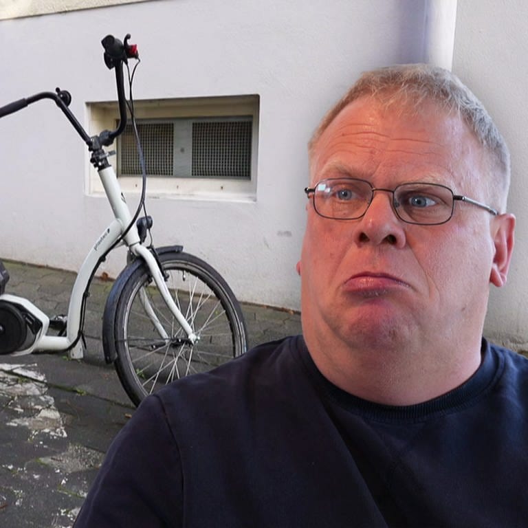 Jost Barth ist geschockt über den Diebstahl seines Spezial-E-Bikes. (Foto: SWR)