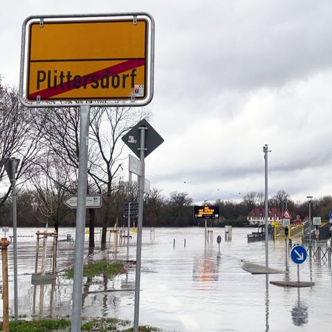 Plittersdorf bei Überschwemmung