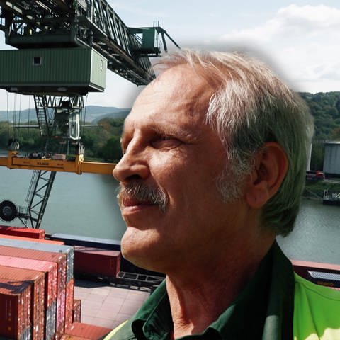 Ernst Wendt ist Kranführer im Hafen Trier