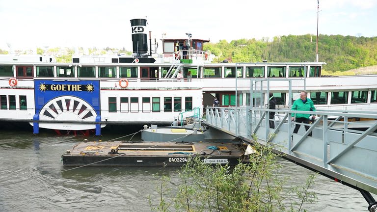Die RMS Goethe fährt zwischen Koblenz und Rüdesheim.