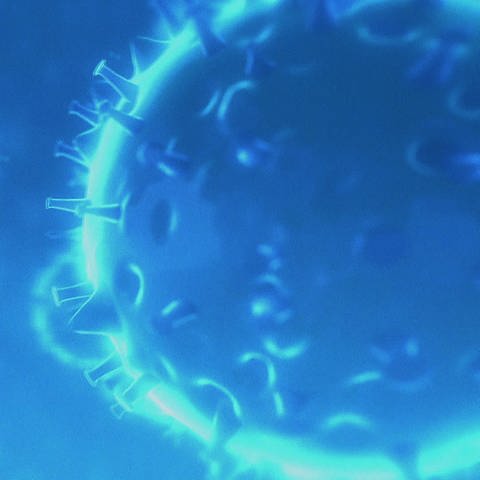 Coronavirus - Grafik mit typischen Spike-Proteinen (Foto: SWR)