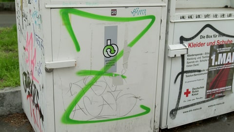 Das Z-Symbol: Seit Kriegsbeginn immer häufiger im öffentlichen Raum in Rheinland-Pfalz zu sehen (Foto: SWR)