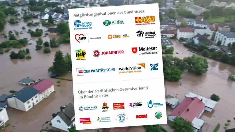 Spenden für die Hochwasseropfer, die an Hilfsorganisationen oder Bündnisse wie "Aktion Deutschland hilft" und das "Aktionsbündnis Katastrophenhilfe" gingen, verteilen das Geld an die vielen Partnerorganisationen vor Ort, wie das Deutsche Rote Kreuz oder die Malteser.  (Foto: SWR)