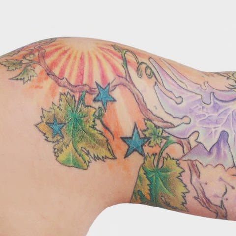 Farbiges Tattoo auf weiblichem Oberarm  (Foto: SWR)
