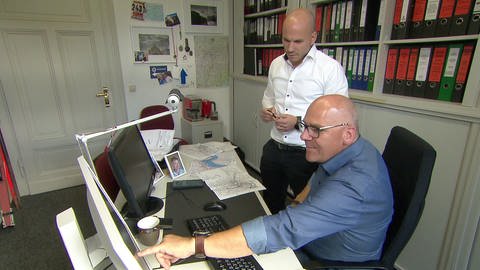 Thomas Siekmann und Frank Heuser, Experten für Starkregenereignisse in Altenahr (Foto: SWR)