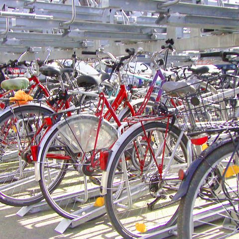 Fahrräder an einem Sammelpunkt, wie etwa Bahnhof oder Uni (Foto: SWR)